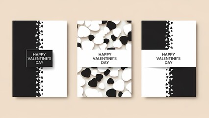 Valentine s Day Card Mockups with Heart Designs Background