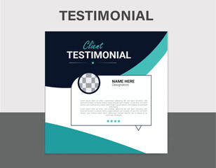 Creative and Clean client testimonial design Template.