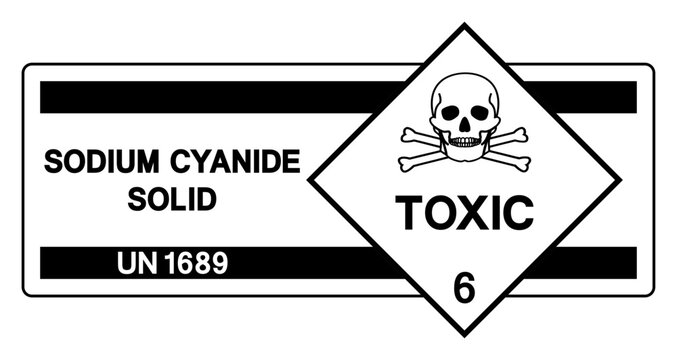 Sodium Cyanide Solid UN 1689 Symbol Sign, Vector Illustration, Isolate On White Background, Label.EPS10