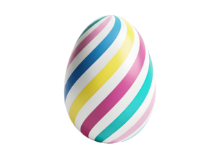 Colorful easter egg isolated on transparent background