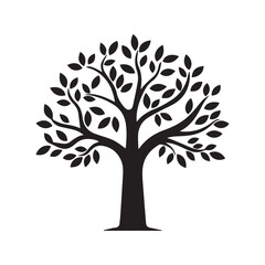 Obraz premium Tree silhouette isolated on white background. Vector illustration for your design.
