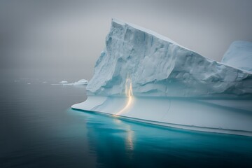 Serene arctic iceberg in calm waters