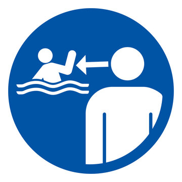 Keep children under supervision while swimming Symbol Sign, Vector Illustration, Isolated On White Background Label. EPS10