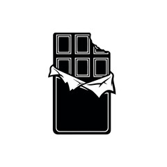 Chocolate Bar With Peeling Wrapper Stencil Icon