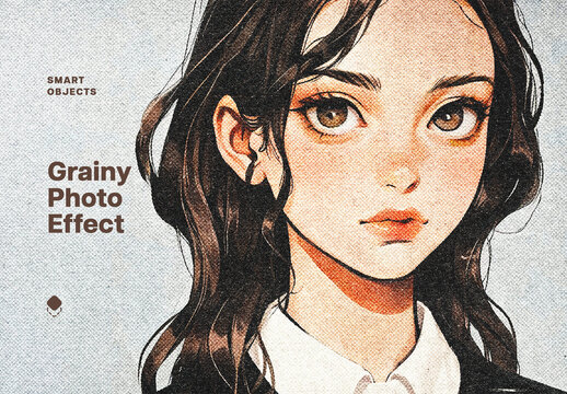 Bright Grainy Photo Effect Mockup