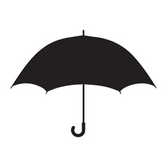 Umbrella icon. Black silhouette on white background. Vector illustration.
