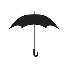Umbrella icon. Black silhouette on white background. Vector illustration.