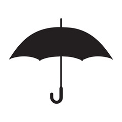 Umbrella icon. Black silhouette on white background. Vector illustration.