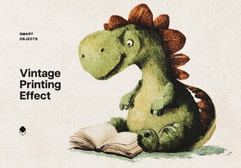 Vintage Print Effect Mockup