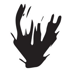 Brush stroke paint  black on a white abstract background, vector illustration.