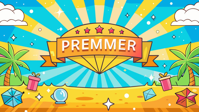 Vibrant tropical beach party celebration banner Vector - Powered by Adobe