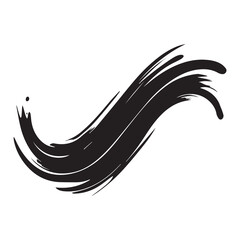 Brush stroke paint  black on a white abstract background, vector illustration.