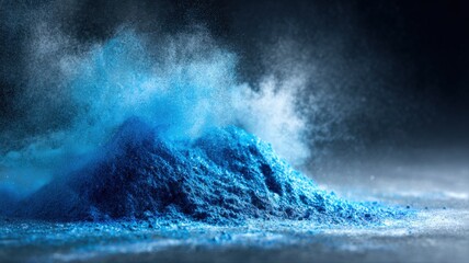 Vibrant Blue Powder Explosion: Dynamic Still Life of Color and Texture for Creative Projects