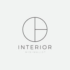 Interior brand minimalist logo design vector