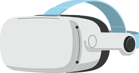 Virtual reality headset vector illustration, VR goggles wearable technology device, immersive gaming experience isolated background
