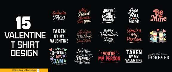 15 Valentine T Shirt Designs - Romantic and Cute Graphics for Couples vector