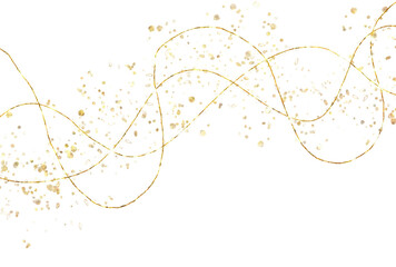 Modern Gold Glitter Scribble Line for Creative Design
