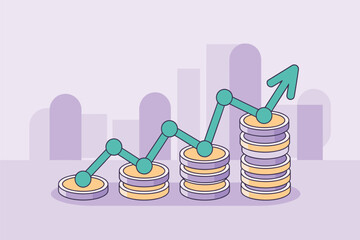 Financial Growth and Investment Success with Upward Trend Chart, business finance concept