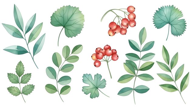 Experimente la belleza de la naturaleza con esta impresionante colecci&oacute;n de ilustraciones bot&aacute;nicas dibujadas a mano, perfecta para cualquier decoraci&oacute;n.