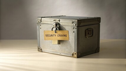 Metal Box Tagged Security Craving in Soft Daylight