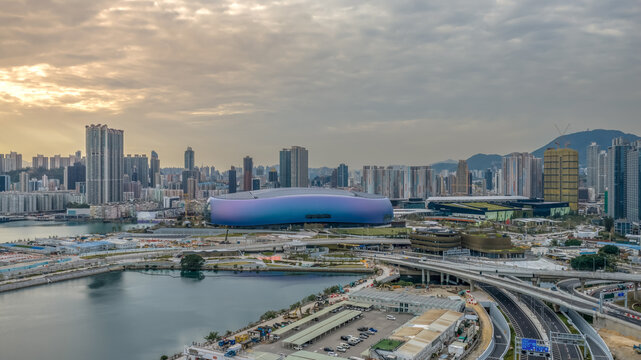 Dec 14 2025 Hong Kong Trunk Road T2 Highway Infrastructure Construction View