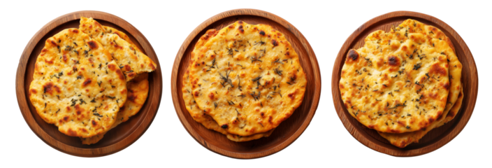 Chickpea flatbread with crispy golden brown texture isolated on white background. Concept of Argentina Faina food