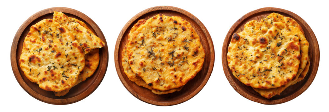 Chickpea flatbread with crispy golden brown texture isolated on white background. Concept of Argentina Faina food