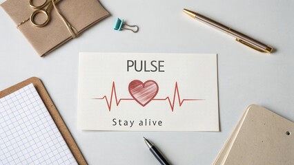 White card displaying a heartbeat symbol and the word Pulse