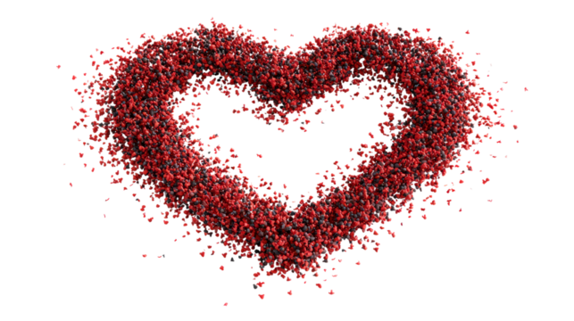 heart shape made of small red hearts symbol love concept happy valentines day design bright background abstract illustration render - Powered by Adobe