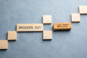 Wooden Blocks Spreading Out for Opportunity and Growth