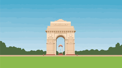 India gate abstract vector illustration design