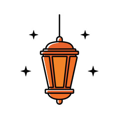Fototapeta premium Illuminated hanging lantern Vector