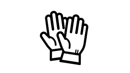 Obraz premium Work gloves line art icon for safety and protection.