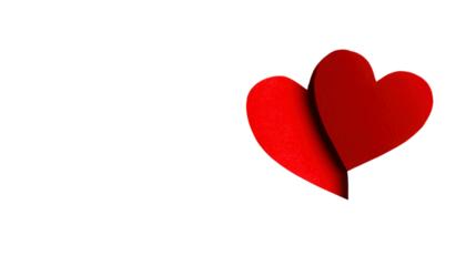 pair of red hearts shape symbol love concept happy valentines day design bright background abstract illustration couple celebration render