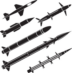  Missile & Rocket Silhouette Collection &ndash; Set 
