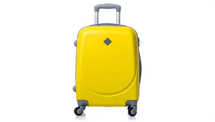 Yellow hard-shell suitcase isolated