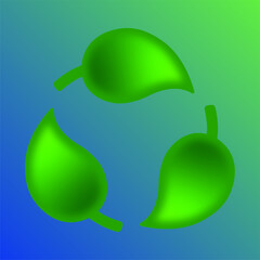 Green Recycling Eco Glassmorphism Symbol Icon Gradient Background