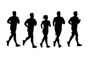 group of people running