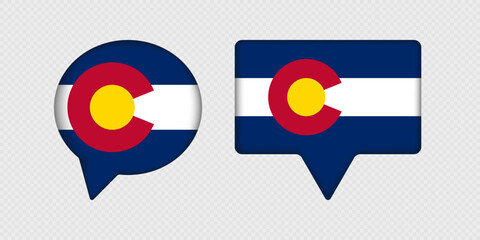 Flag of Colorado State in Speech Bubble.