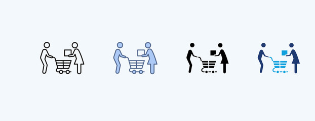Shopping Multiple Icon Illustration Vector