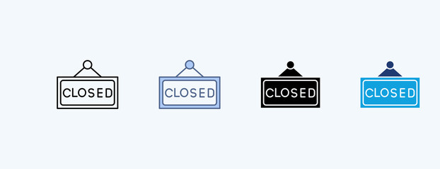 Closed Multiple Icon Illustration Vector