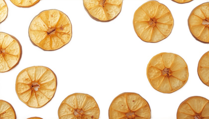 A vibrant display of dried orange slices arranged on a sleek black background