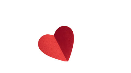 Obraz premium Scarlet valentine's heart made from folded paper signifies love and passion perfect for valentine’s day celebrations and crafting homemade expressions