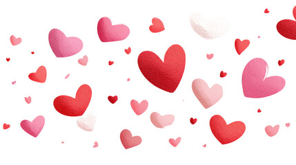 Seamless pattern of heart shapes on transparent background ideal for valentine's day or romantic themed designs and expressing love emotions