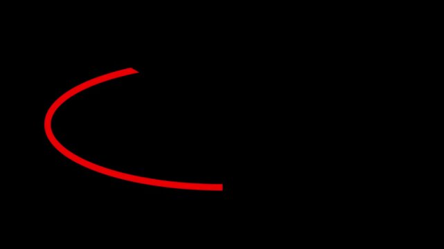 red doodle circle round loop animated highlighter elements. Hand-drawn ovals animation on a green background or alpha channel