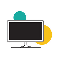 Vector illustration of a monitor with geometric shapes