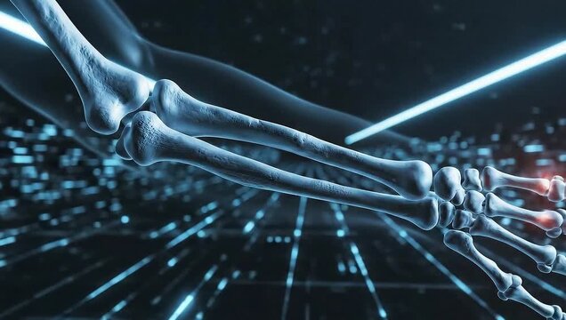 3D Human Arm Bones X-Ray Scan Motion Footage