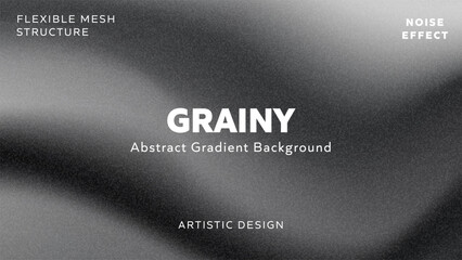 Obraz premium Grainy abstract gradient background in black and grey tones with a noise texture and flexible mesh, excellent for dark-themed websites, luxury product visuals, or cinematic title sequences