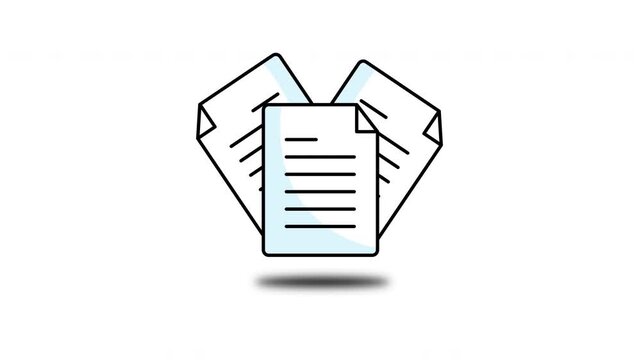 Simple Line Icon of Documents Files. transparent video background