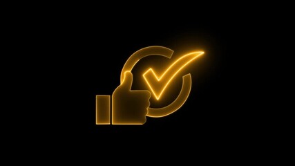 Reliability icon, support concept, call center and customer service. Business and technology concept. Businessman shows glowing neon line of animated reliability icon on virtual screen. 4k motion vide